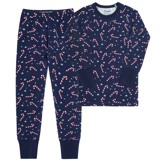 Navy Candy Cane Pajamas