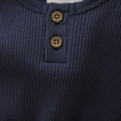 Baby Navy Ribbed Bodysuit
