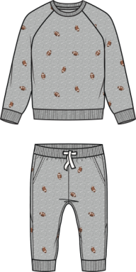 Baby Football Print Grey Suit