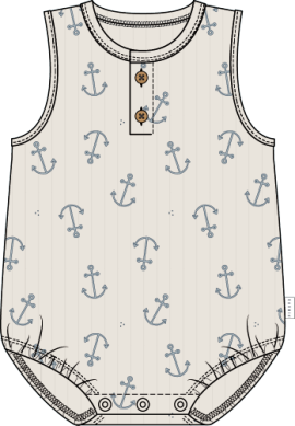Anchor Ribbed Bubble Romper