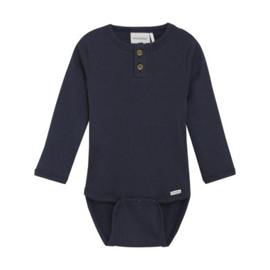 Baby Navy Ribbed Bodysuit