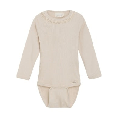 Baby Cream Ribbed Bodysuit