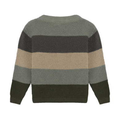 Kids Green/Beige Stripe Knitted Sweater