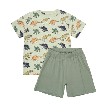 Dino Top & Olive Shorts 2 Piece