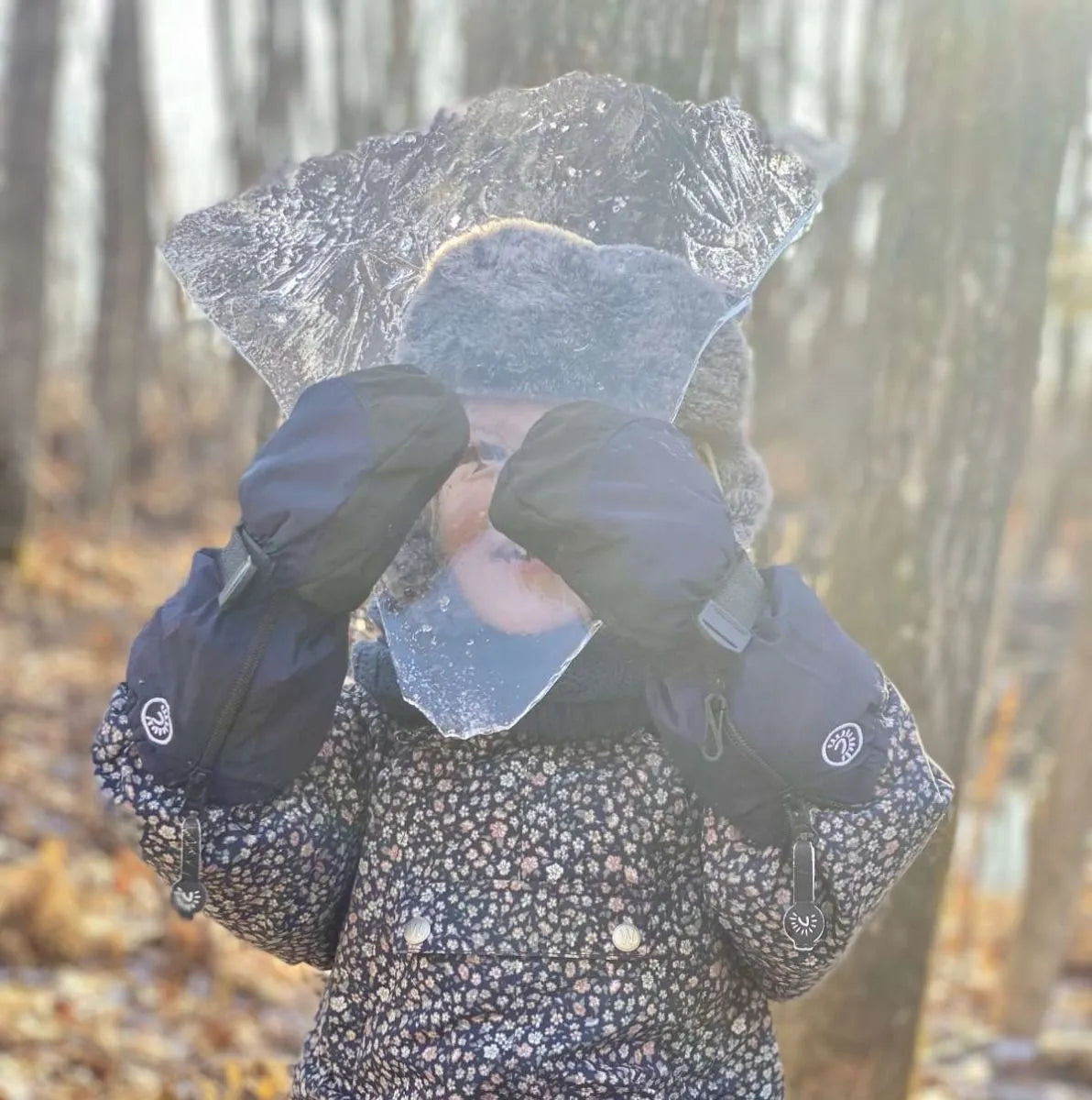 Grey Long Cuff Waterproof  Mitten