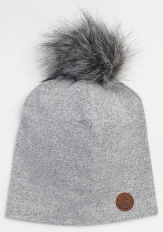 Mid Season Pompom Hat - Grey Mix