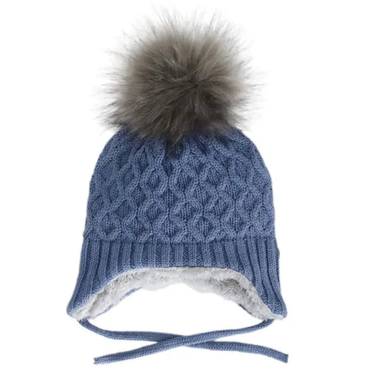 Baby Blue Cotton Hat Pompom