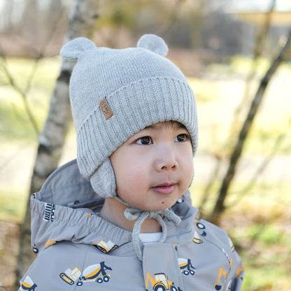 Soft Grey | Bear Knit Hats
