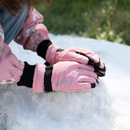 Dusty Pink | Kids Waterproof Snow Gloves