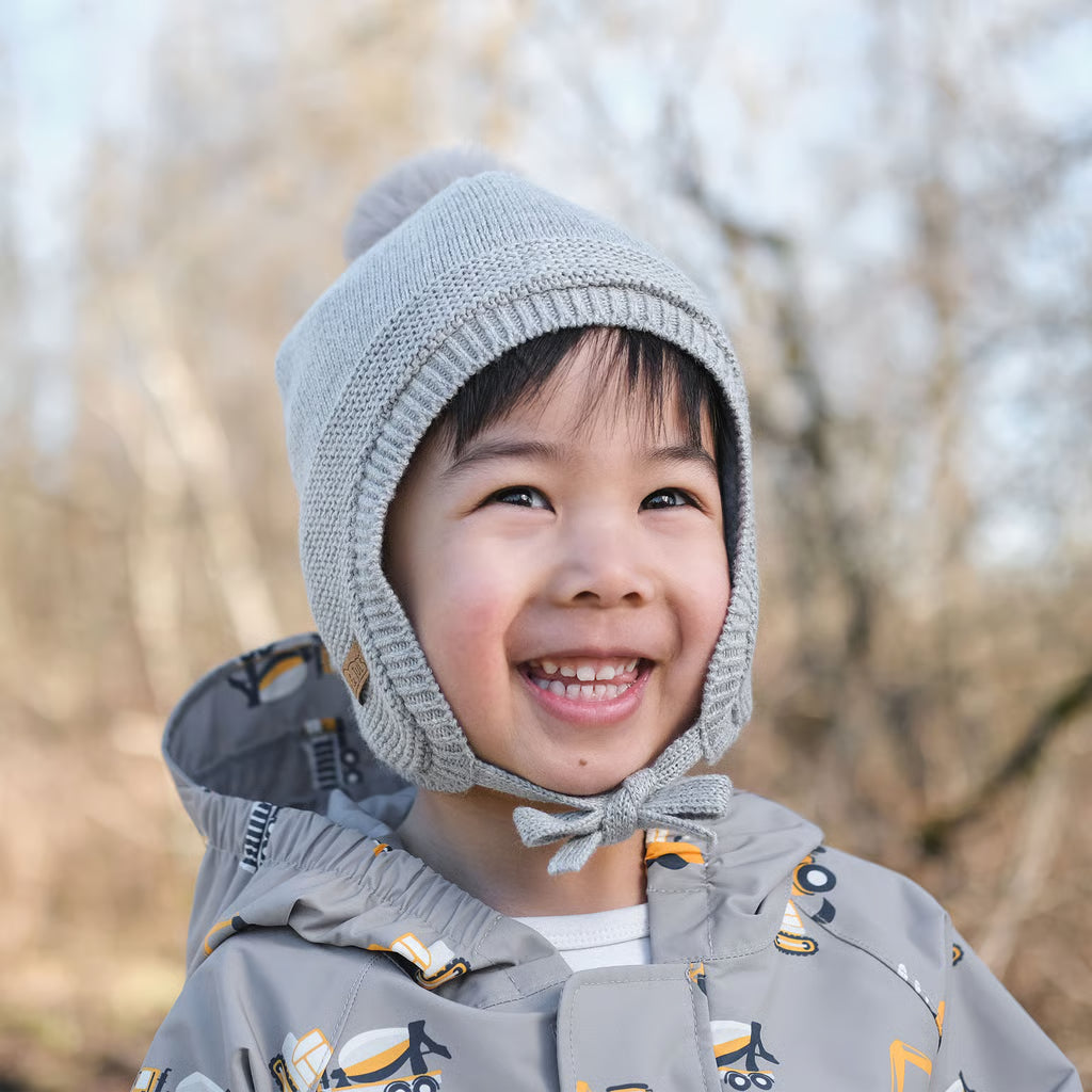 Soft Grey |  Pom-Pom Knit Hats