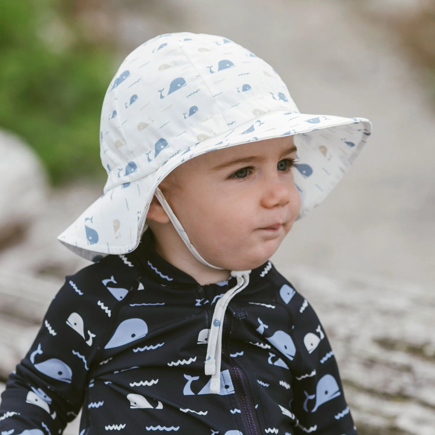 Cotton Floppy Hat- Whale Tales