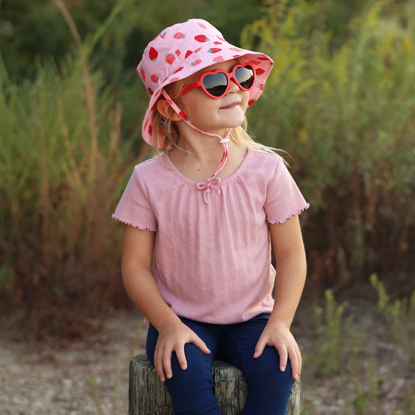 Kids Polarized Heart Sunglasses | Nautical Red