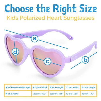 Lavender Kids Polarized Heart Sunglasses (2-6 Years)