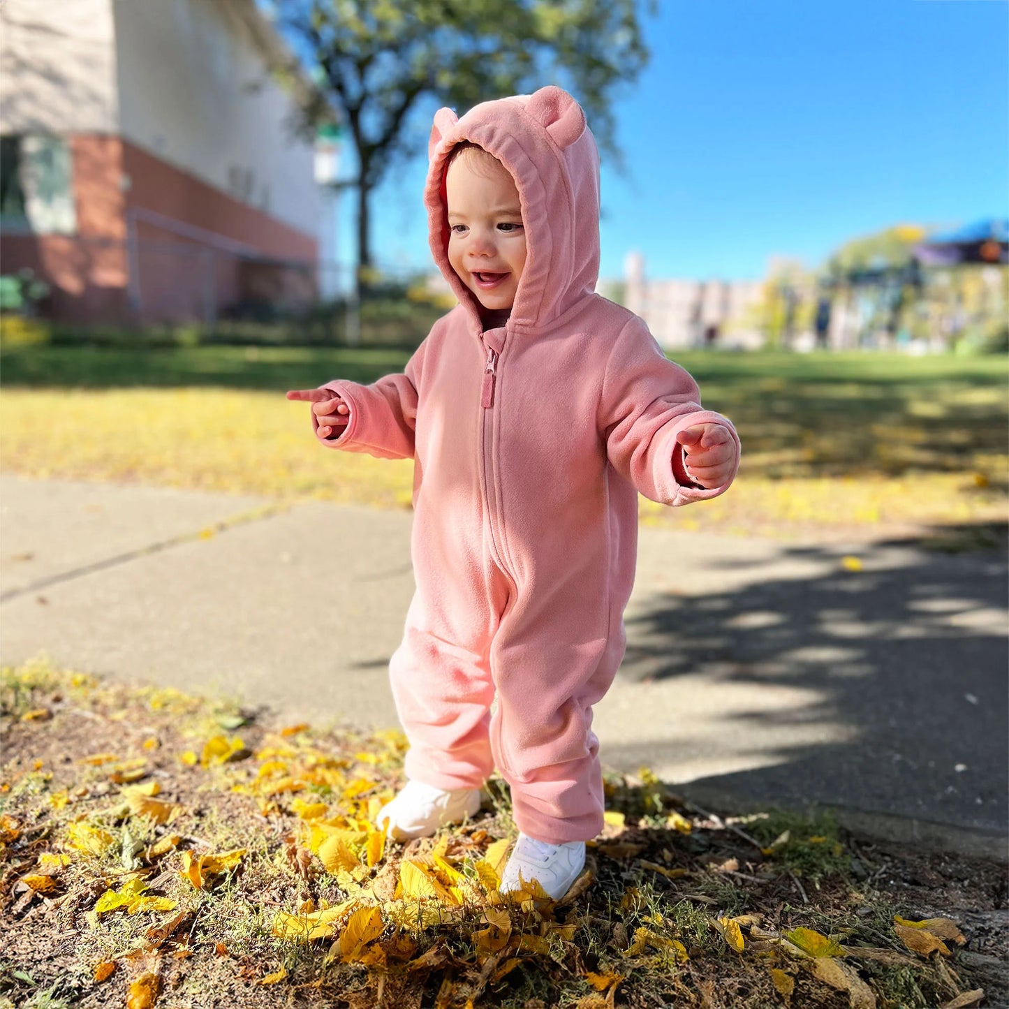 Dusty Pink - Baby Fleece Bunting Suit
