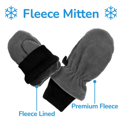 Kids Fleece Mittens | Dark Grey