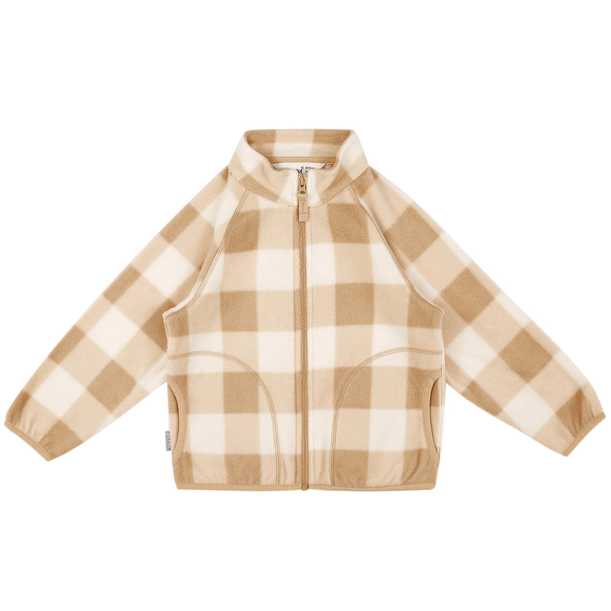 Kids Cozy Fleece Jacket | Brown Plaid