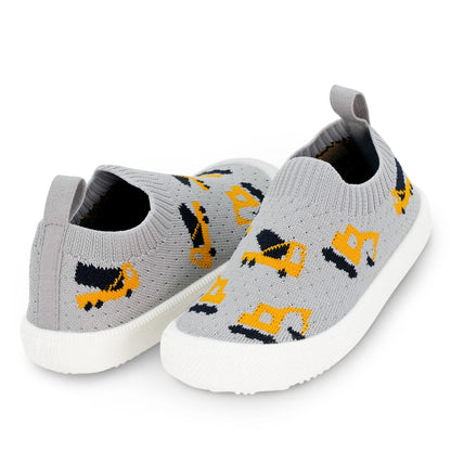 Kids Graphic Slip On Shoes | Grey Construction