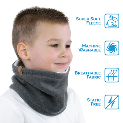Kids Fleece Neck Warmer | Dark Grey