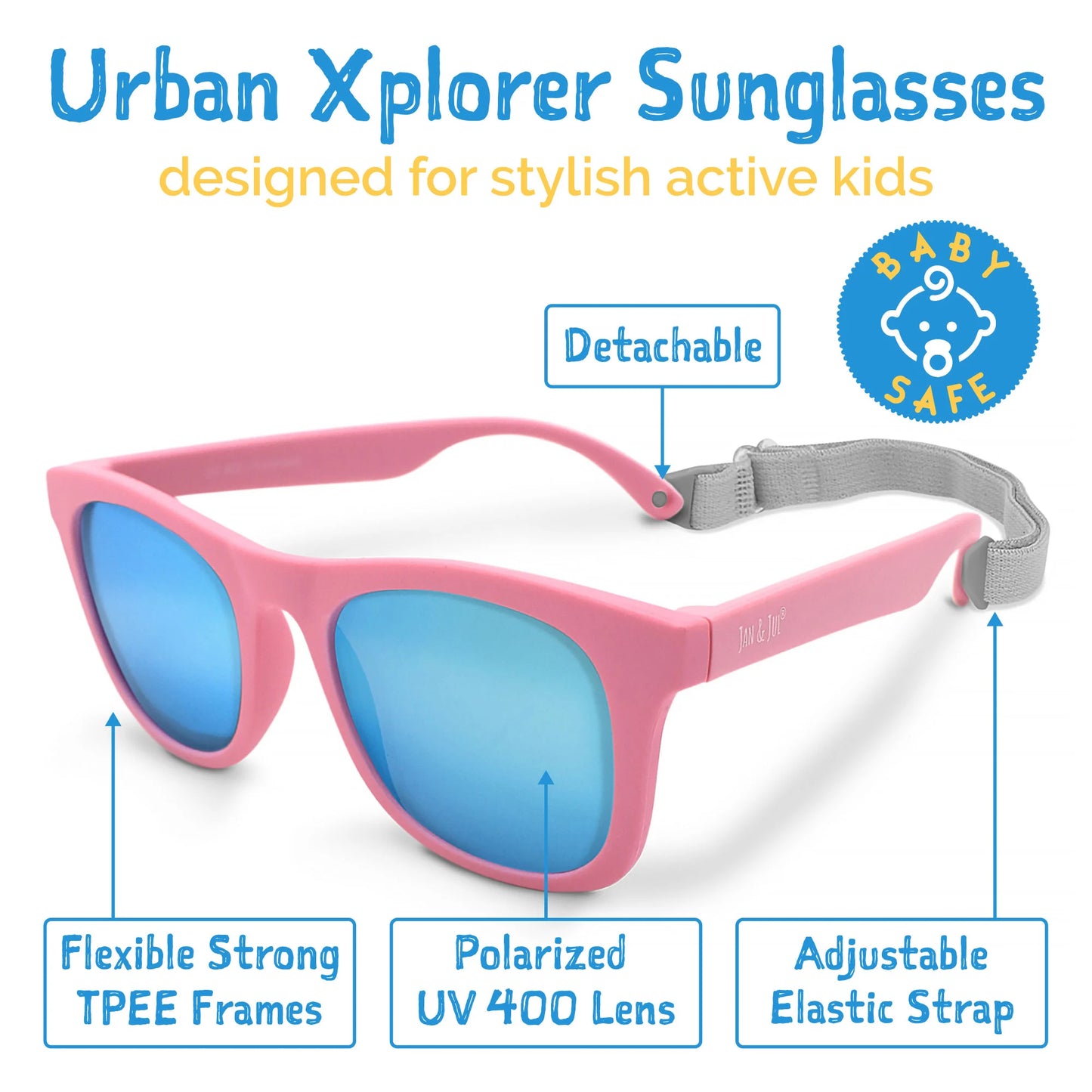 Kids Urban Polarized Sunglasses | Peachy Pink Aurora
