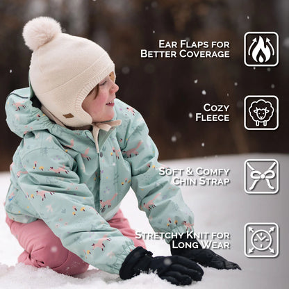 Vanilla Cream |  Pom-Pom Knit Hats