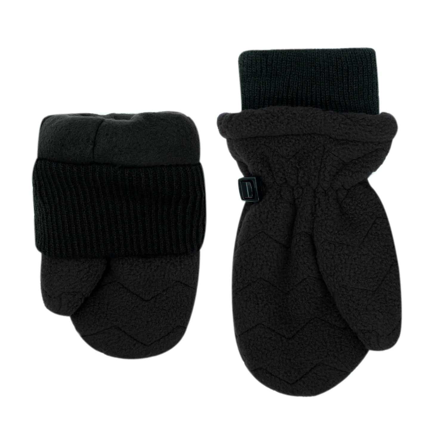 Kids Fleece Mittens | Black