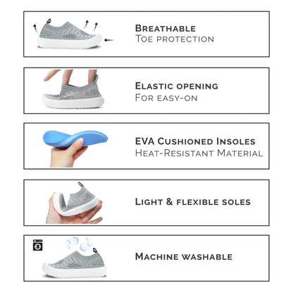 Kids Graphic Slip On Shoes | Grey Construction