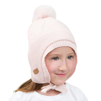 Light Pink |  Pom-Pom Knit Hats