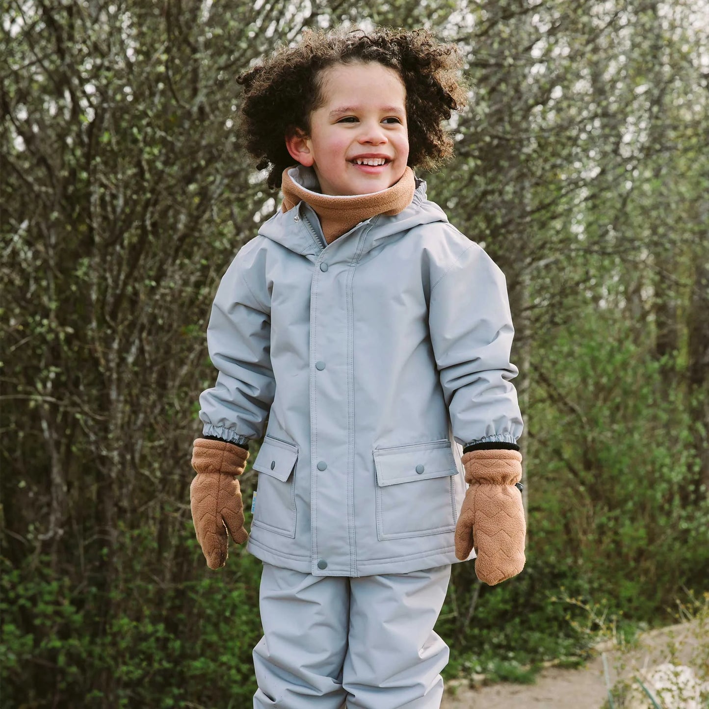 Kids Fleece Mittens | Brown Bear