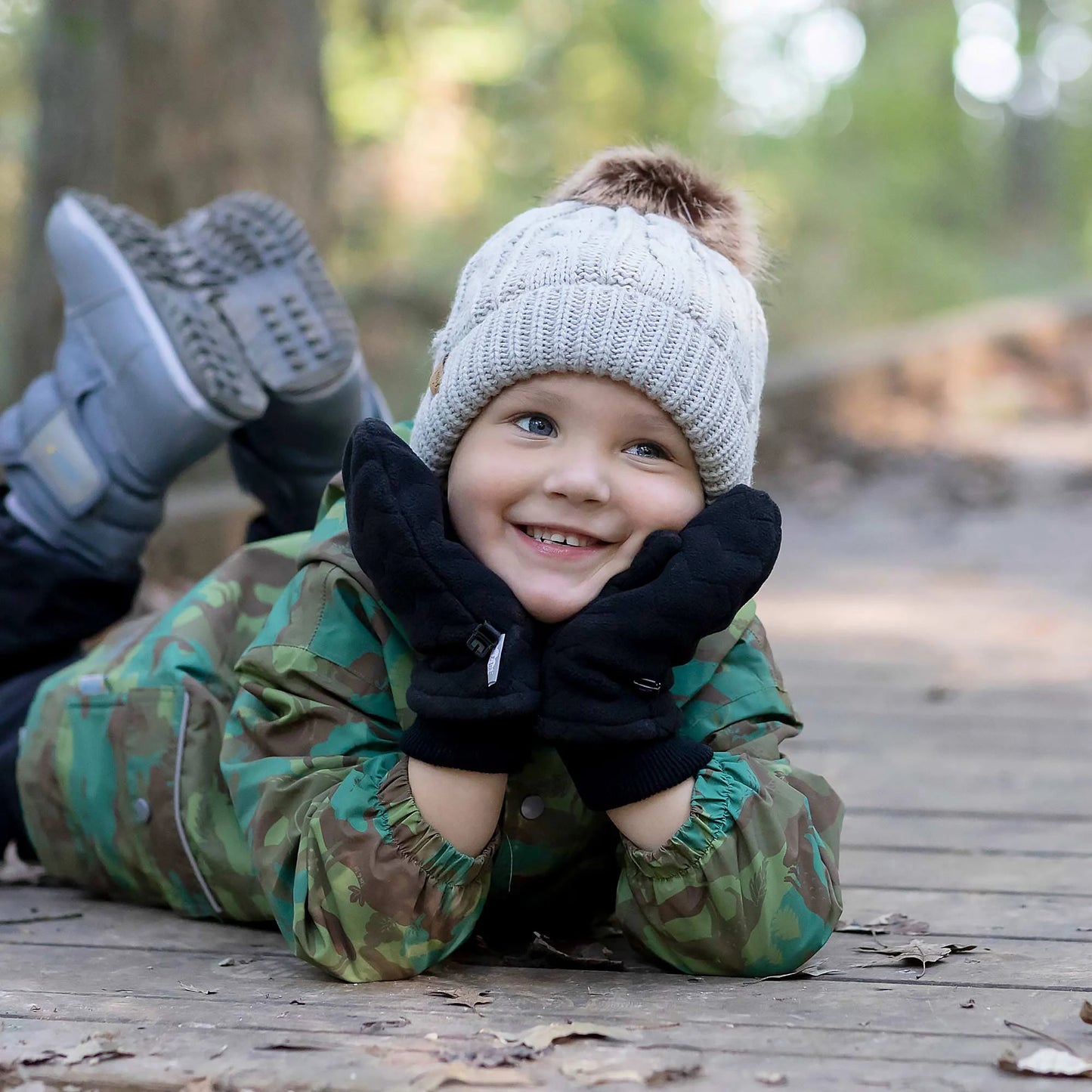 Kids Fleece Mittens | Black