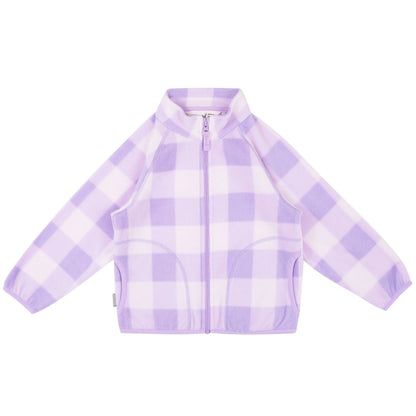 Kids Cozy Fleece Jacket | Lavender Plaid
