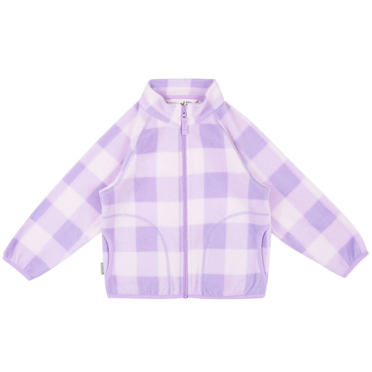 Kids Cozy Fleece Jacket | Lavender Plaid