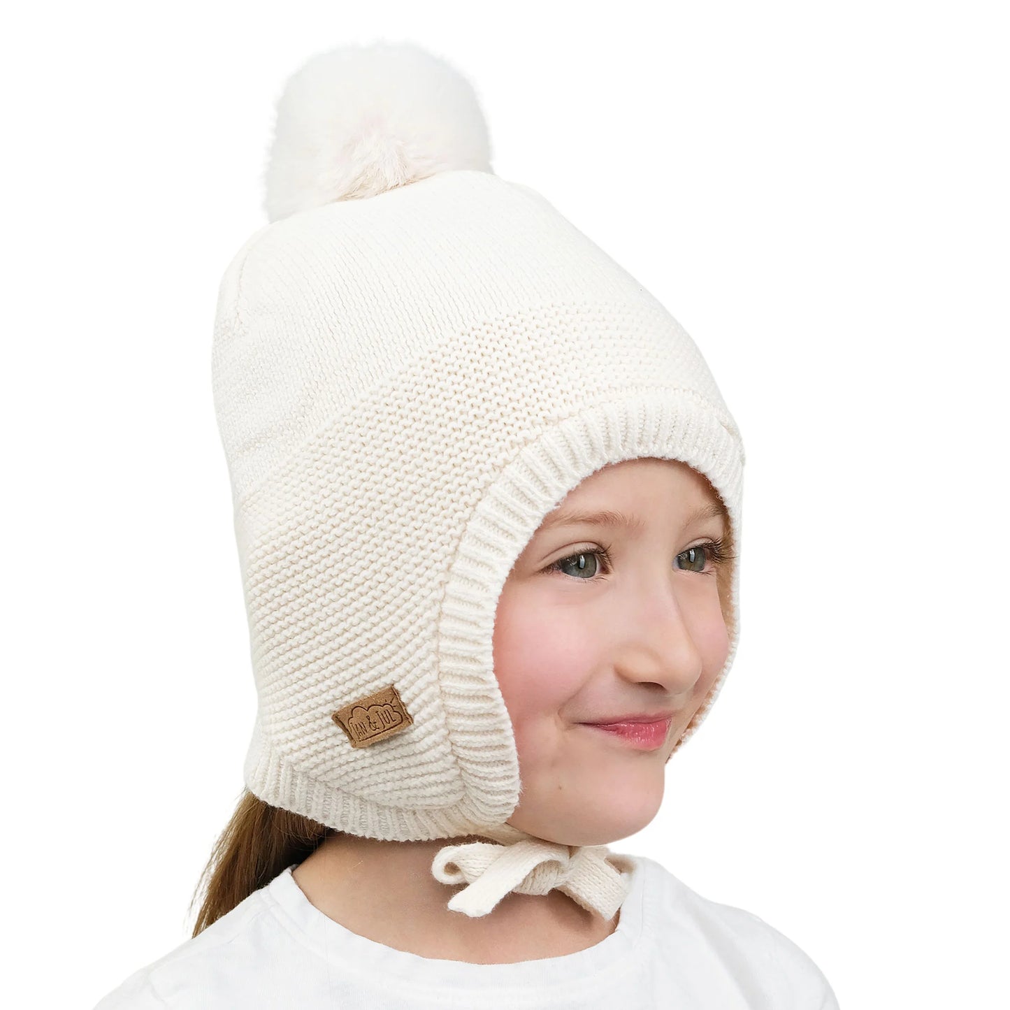 Vanilla Cream |  Pom-Pom Knit Hats