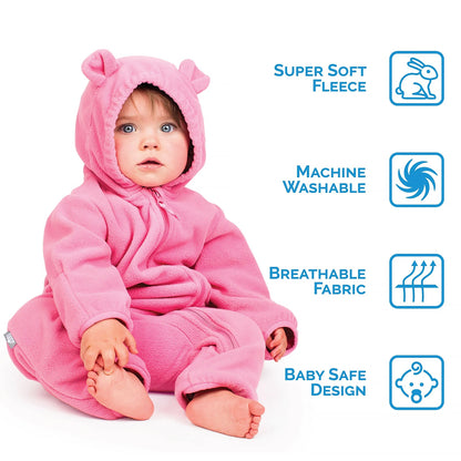 Dusty Pink - Baby Fleece Bunting Suit