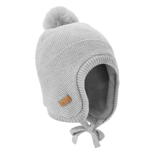 Soft Grey |  Pom-Pom Knit Hats