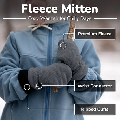 Kids Fleece Mittens | Brown Plaid