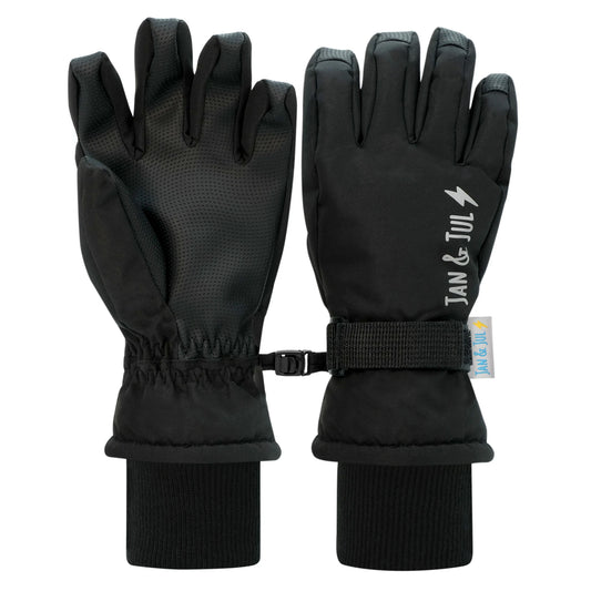 Black | Kids Waterproof Snow Gloves
