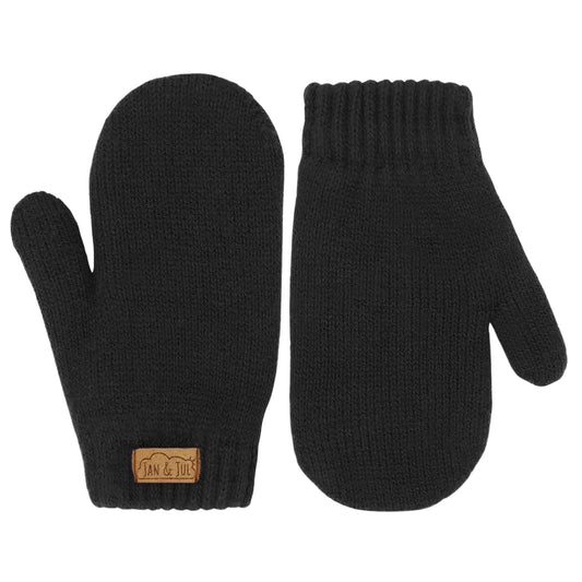 Cozy Knit Mittens | Jet Black