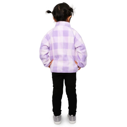 Kids Cozy Fleece Jacket | Lavender Plaid