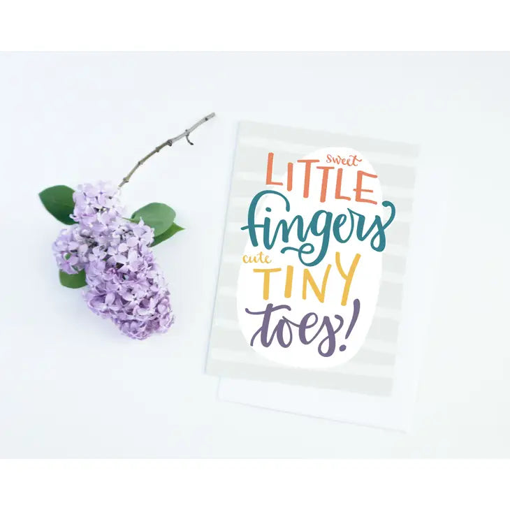 Sweet Little Fingers Baby Shower Card