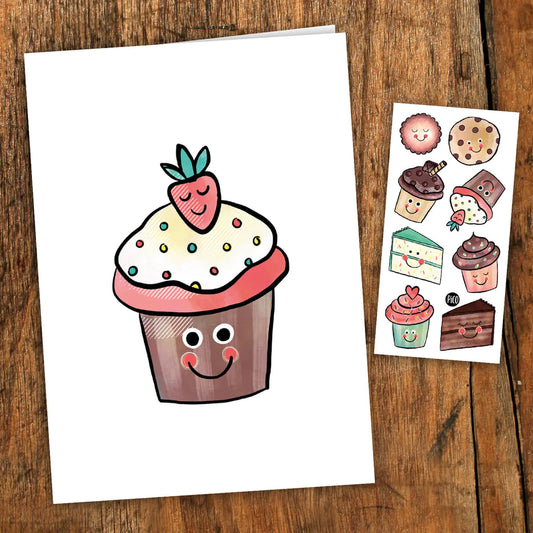Cupcake Card with Tattoos