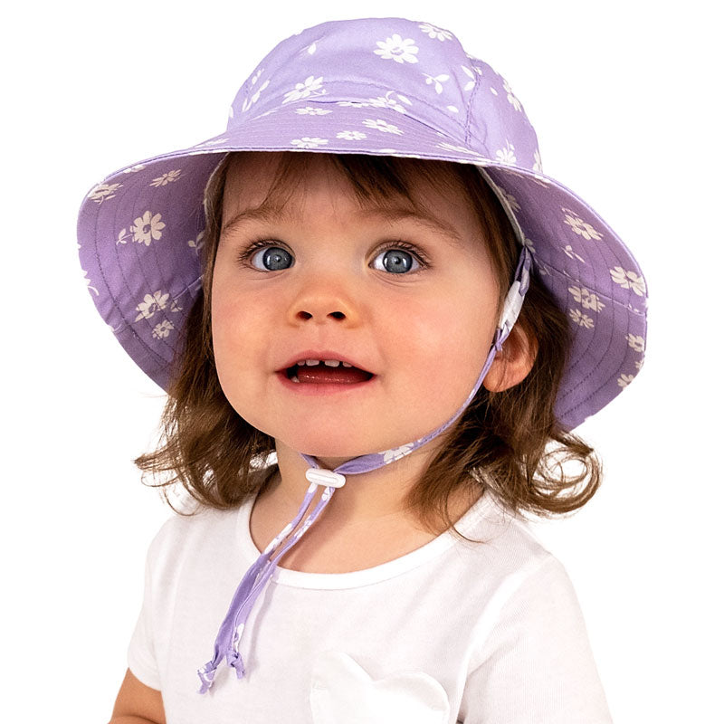 Cotton Bucket Hat - Purple Daisy