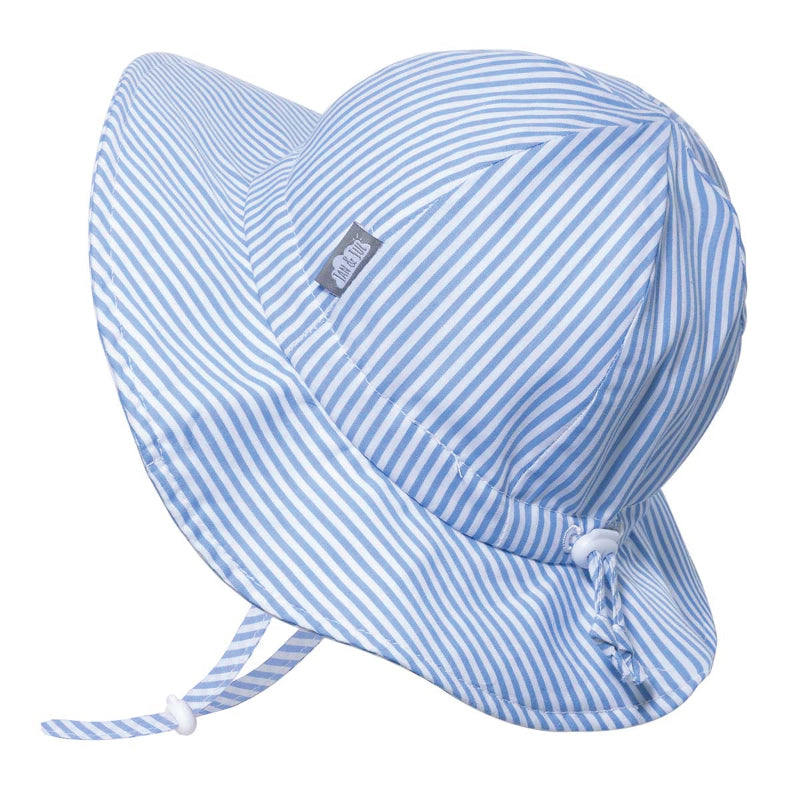 Cotton Floppy Hat- Blue Stripes