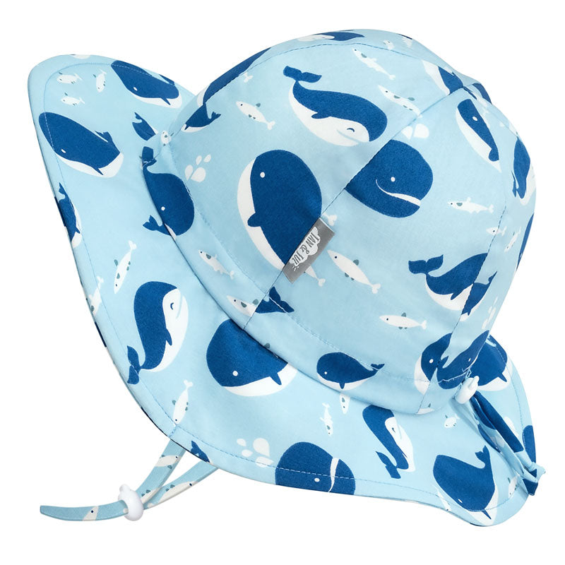 Cotton Floppy Hat- Blue Whale