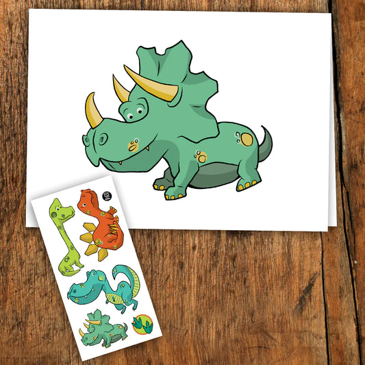 Dino Card with Tattoos