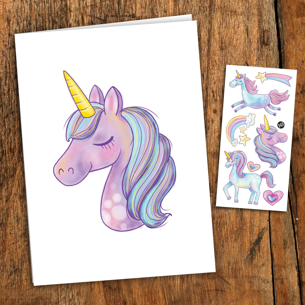 Unicorn Card with Tattoos